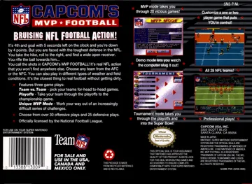 Capcom's MVP Football (USA) box cover back